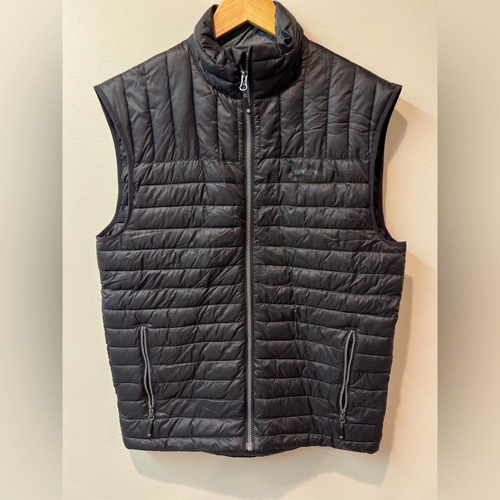 Solaris black puffer vest - medium EUC